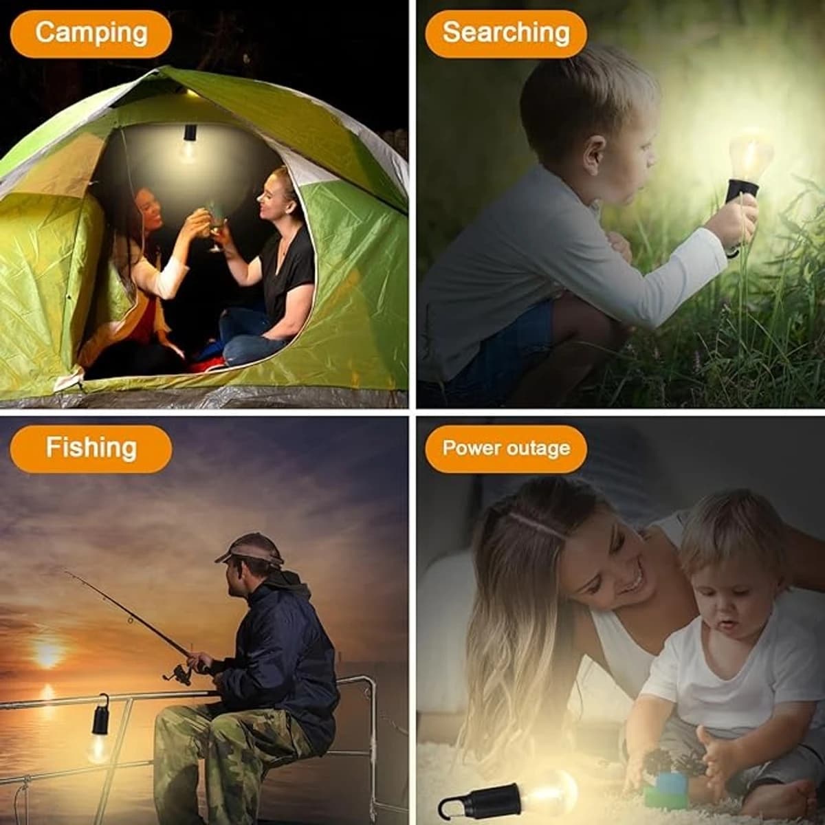 Camping Lamp Solar & Type-C Charging Retro Bulb Light 3