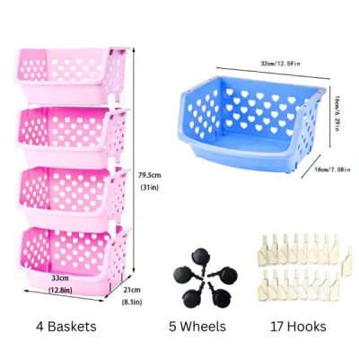 4 layer Storage Basket Multifunctional High Capacity Vegatable Rack 2