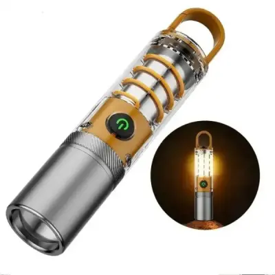 LED Strong Light Flashlight Torch Outdoor Multi Function Emergency Rescue Camping Light USB Chargeable Waterproof Night Lamp 5